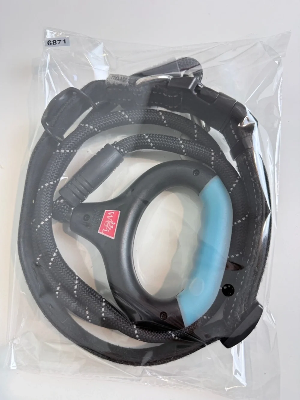 XL Black Neoprene Lined Dog Collar, Leash & AirTag Holder